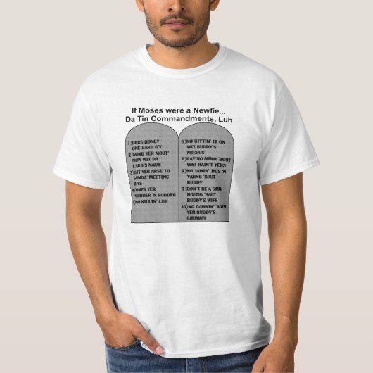 Als Mozes een Newfie waren... Da Tin commando's, l T-shirt (Voorkant)