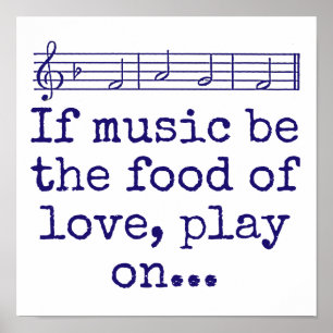 Als muziek het voedsel van de liefde is - muziekpr poster