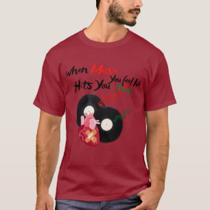 als muziek je raakt , voel je geen pijn t-shirt