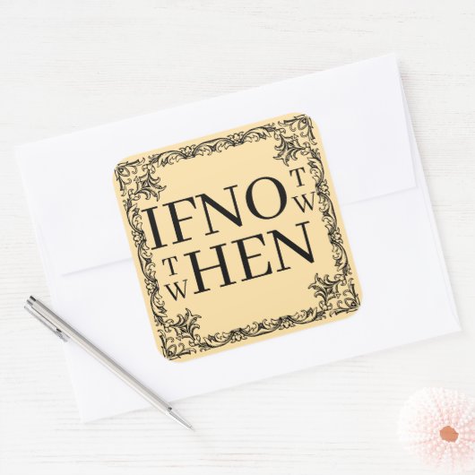 Als niet nu Sticker (Envelop)