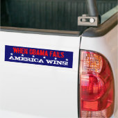 Als Obama faalt, wint Amerika! Bumpersticker (Op Truck)