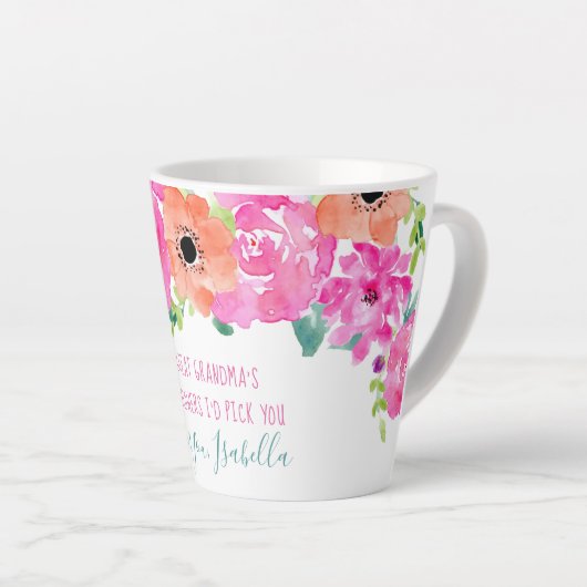 Als Overgrootmoeder waren bloemen gedicht  bloemen Latte Mok (Rechterhoek)