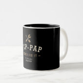 Als pap-pap het niet kan oplossen, zijn we allemaa tweekleurige koffiemok (Voorkant rechts)