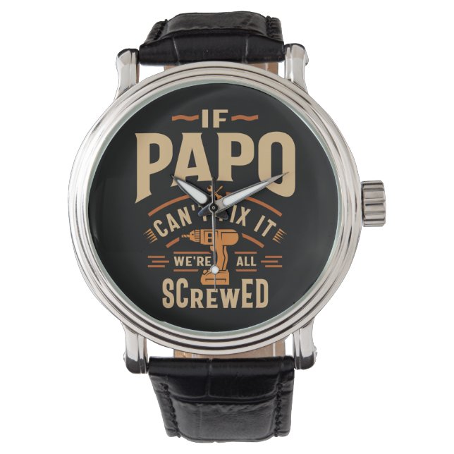 Als papo kan repareren het grappige klusjesman opa horloge (Voorkant)