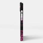 Als parkly Pink ik wil het zwarte patroon Monogram iPhone Hoesje (Linkerkant)