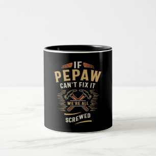 Als Pepaw Cant repareren het grappige klusjesman o Tweekleurige Koffiemok