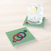 'Als pijl' Logo Glazen Onderzetter (Schuin)