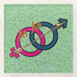 'Als pijl' Logo Glazen Onderzetter