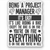 Als projectmanager is het gemakkelijk om te bellen sticker (Voorkant)