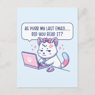 Als Purr Mijn Laatste E-mail - Grappige Kat Kantoo Briefkaart