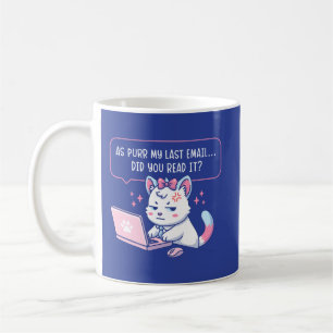 Als Purr Mijn Laatste E-mail - Grappige Kat Kantoo Koffiemok