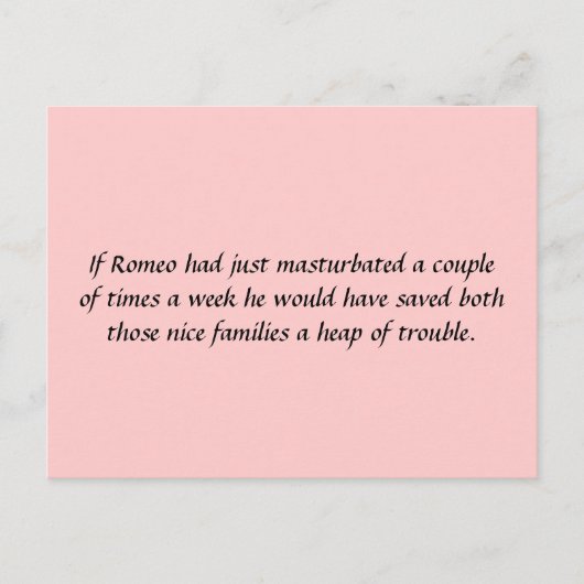 Als Romeo net... Briefkaart (Voorkant)