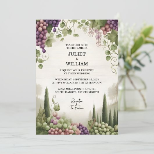 Als Seed Landelijk Boerderij Hout Fruit Ivy Vineya Kaart (Staand voorkant)