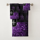 Als Sparkly en Paars wil ik Monogram Black Bad Handdoek (Insitu)