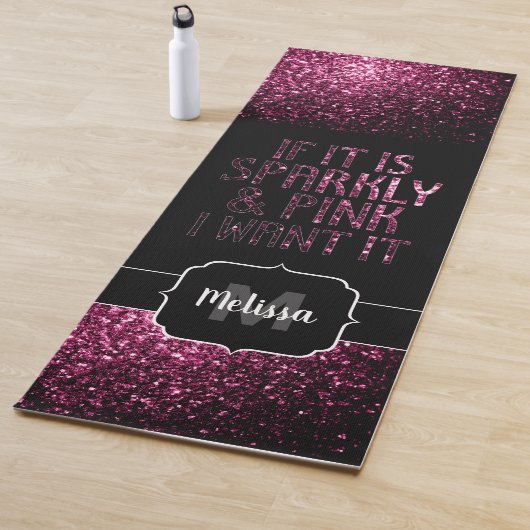 Als Sparkly en Pink ik het Monogram wil Yogamat (In situ)