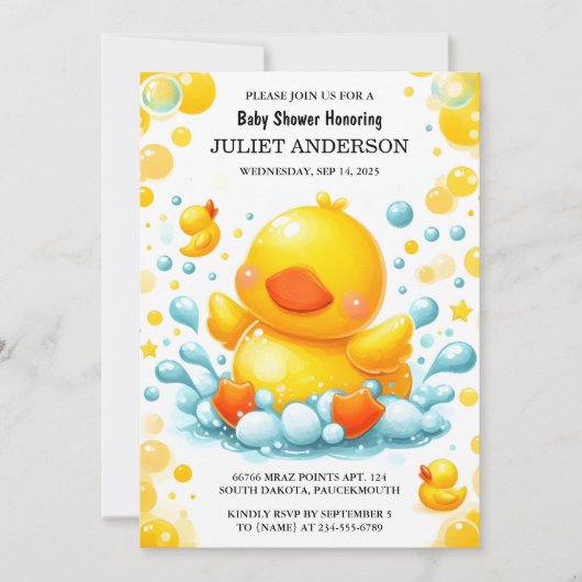 Als Speelgoed Pool Foam Bash Twin Rubber Duck Baby Kaart (Voorkant)