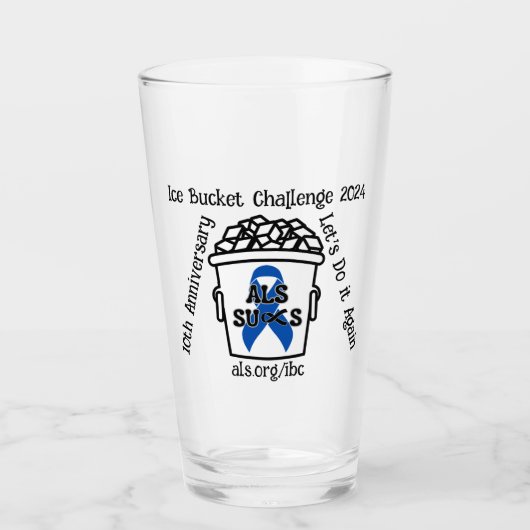 ALS Sucks Ice Bucket Challenge Glas (Voorkant)