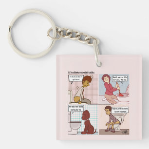 Als toiletten kunnen praten sleutelhanger
