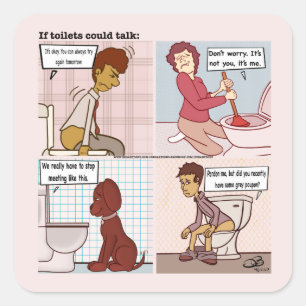 Als toiletten kunnen praten vierkante sticker