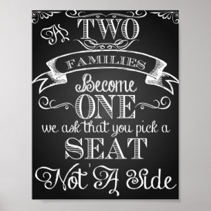 "Als twee families één worden" trouwprinten Poster