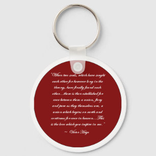 Als twee zielen... Victor Hugo Quote Sleutelhanger