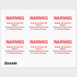 Als u de schakelaar uitschakelt, wordt de stroomto vierkante sticker