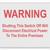 Als u deze schakelaar uitschakelt, wordt de stroom sticker (Voorkant)