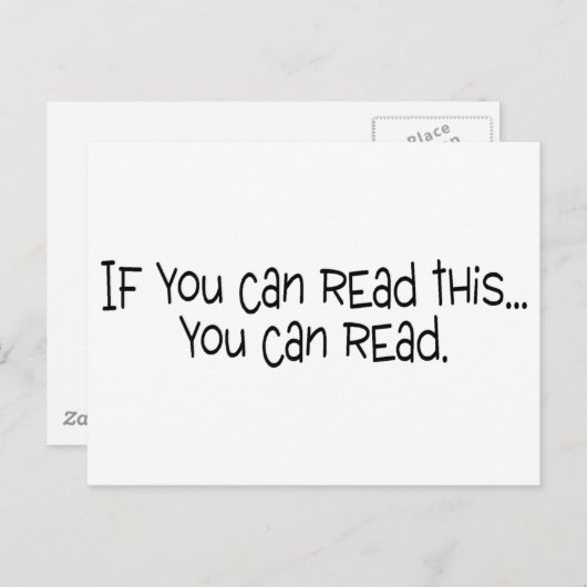 Als u dit kunt lezen, kunt u briefkaart (Voorkant / Achterkant)