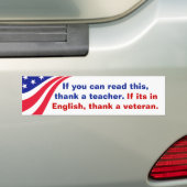 Als u dit kunt lezen (veteraan) bumpersticker (Op auto)