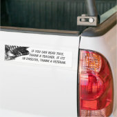 Als u dit kunt lezen (veteraan) bumpersticker (Op Truck)