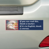 Als u dit kunt lezen (veteraan) bumpersticker (Op auto)
