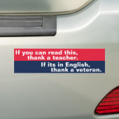 Als u dit kunt lezen (veteraan) bumpersticker (Op auto)