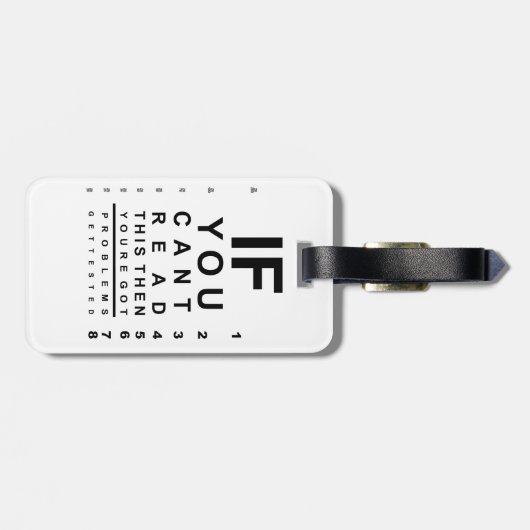 Als u dit oogtestschema kunt lezen bagagelabel (Achterkant horizontaal)