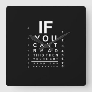 Als u dit oogtestschema kunt lezen - Donker Vierkante Klok