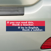 Als u dit (soldaat) kunt lezen bumpersticker (Op auto)
