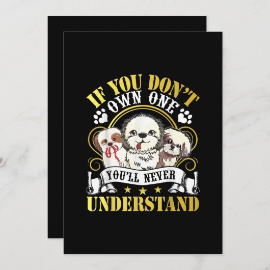 Als u één Shih Tzu Dog niet heeft Bedankkaart (Voorkant / Achterkant)