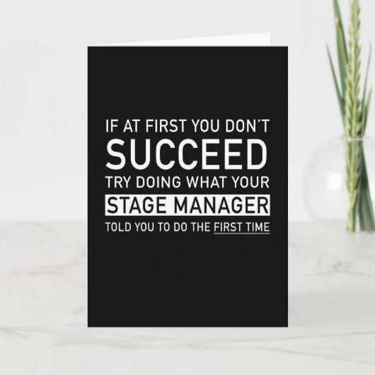 Als u in het begin niet slaagt - De Funny Manager  Kaart (Voorkant)