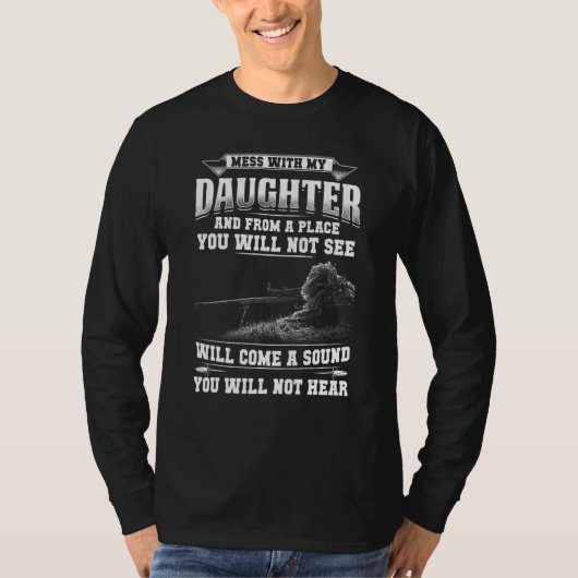 Als u met mijn dochter Crazy Parent Protecti T-shirt (Voorkant)