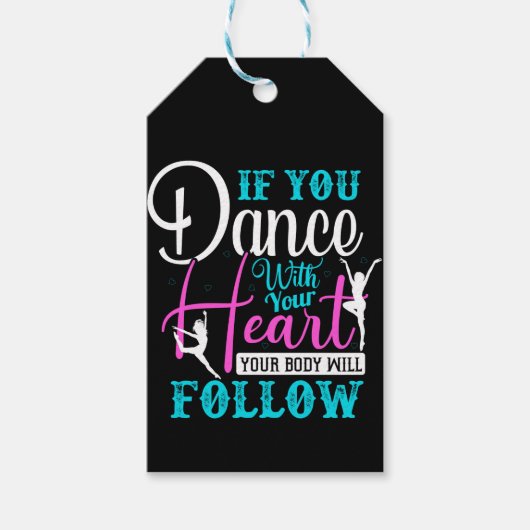 Als u met uw hart danst cadeaulabel (Voorkant)