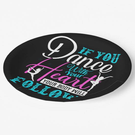 Als u met uw hart danst papieren bordje (Gekanteld)