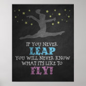 Als u nooit weglekt - Inspirerend gymnastiek Quote Poster (Voorkant)