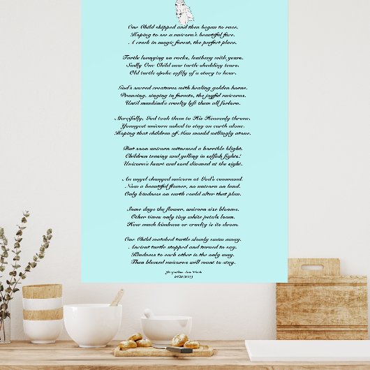 Als Unicorns... kinderen Poster (Keuken)