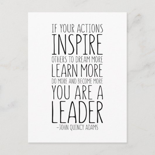 Als uw acties anderen inspireren, John Quincy Adam Briefkaart (Voorkant)