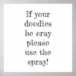 Als uw dodies fijn zijn, moet u de spray gebruiken poster