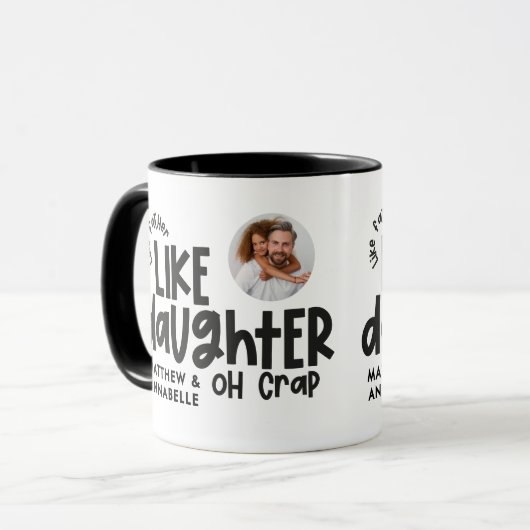 Als vader als dochter grappige foto mok (Voorkant links)