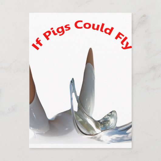 Als varkens kunnen vliegen briefkaart (Voorkant)