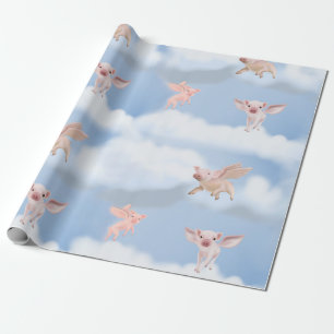 Als Varkens Vliegen cadeauverpakking Cadeaupapier