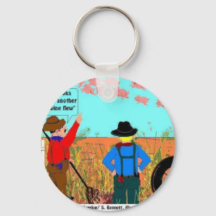 Als Varkens Vliegen Grappige Cartoon Cadeaus & Ver Sleutelhanger
