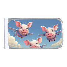 Als varkens vliegen Grappige gevleugelde varkens