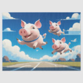 Als Varkens Vliegen Grappige Vleugelvarkens Tissuepapier (Voorkant)